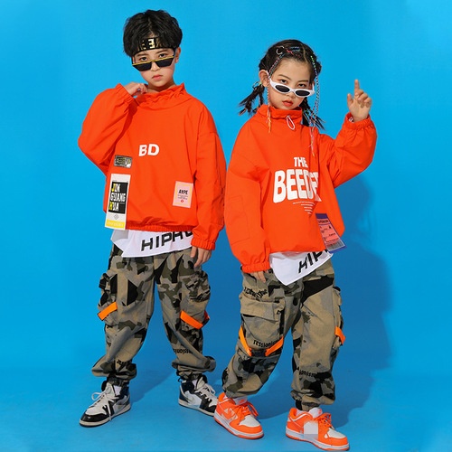 Children street jazz hiphop dance costumes hip-hop performances clothing model show walking shows outfits for boys girls